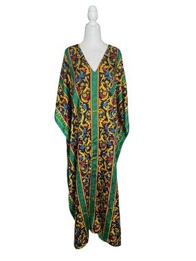 Windsor Vintage  Green & Black Printed Caftan